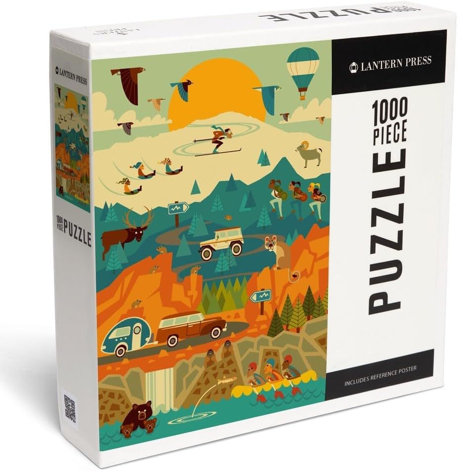 Mountain Geometric 1000 Piece Jigsaw Puzzle - Lantern Press 20 0744252598952