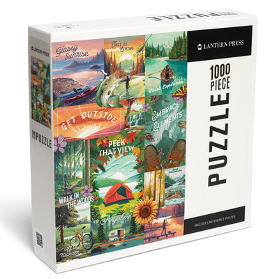 Get Outside Collage Series 1000 Piece Jigsaw Puzzle - Lantern Press 20 0744252996758