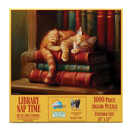 Library Nap 1000 Piece Jigsaw Puzzle - Stewart. John 20 0796780771031_b7c566f8-de46-4ca2-a365-15e01911d4e9