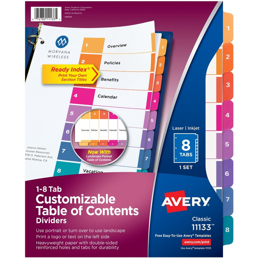 Avery 1-8 Ready Index Dividers 113-674
