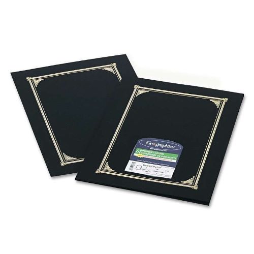 Geographics® Certificate/Document Cover Black (Package Of 12) 115-648