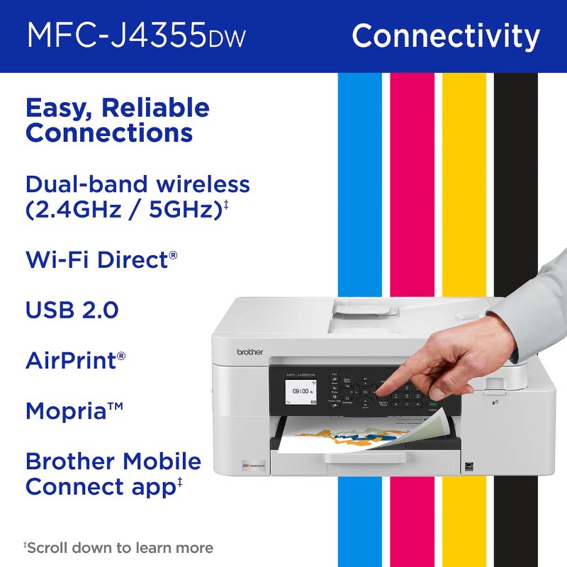 Brother Inkvestment Mfc-J4355Dw Wireless Color Inkjet Printer 40 132-374_6