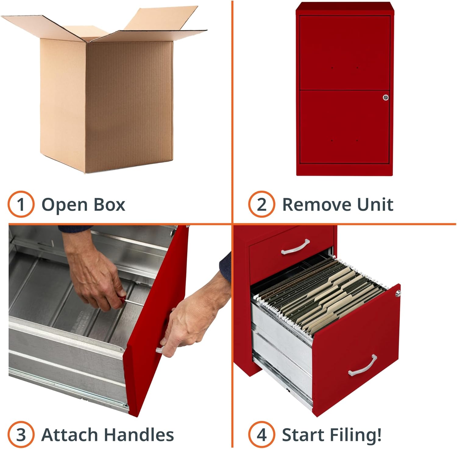 **2 Drawer File Cabinet Red - Kittitas County Orders Only 133-910_8