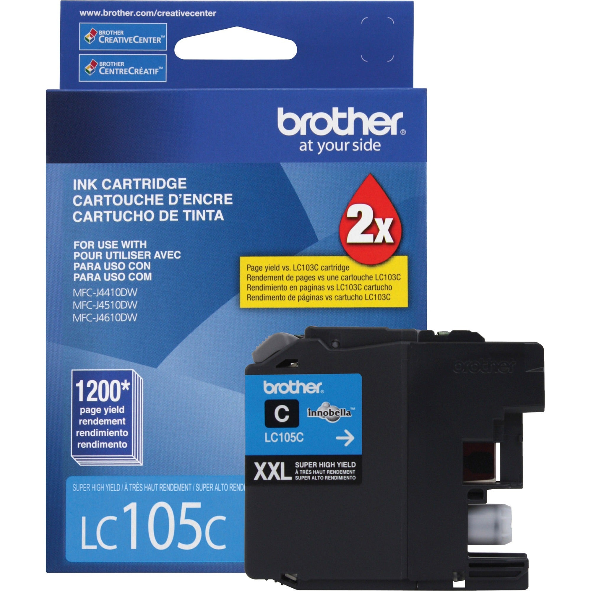 Brother Genuine Innobella Lc105C Super High Yield Cyan Ink Cartridge 149-642