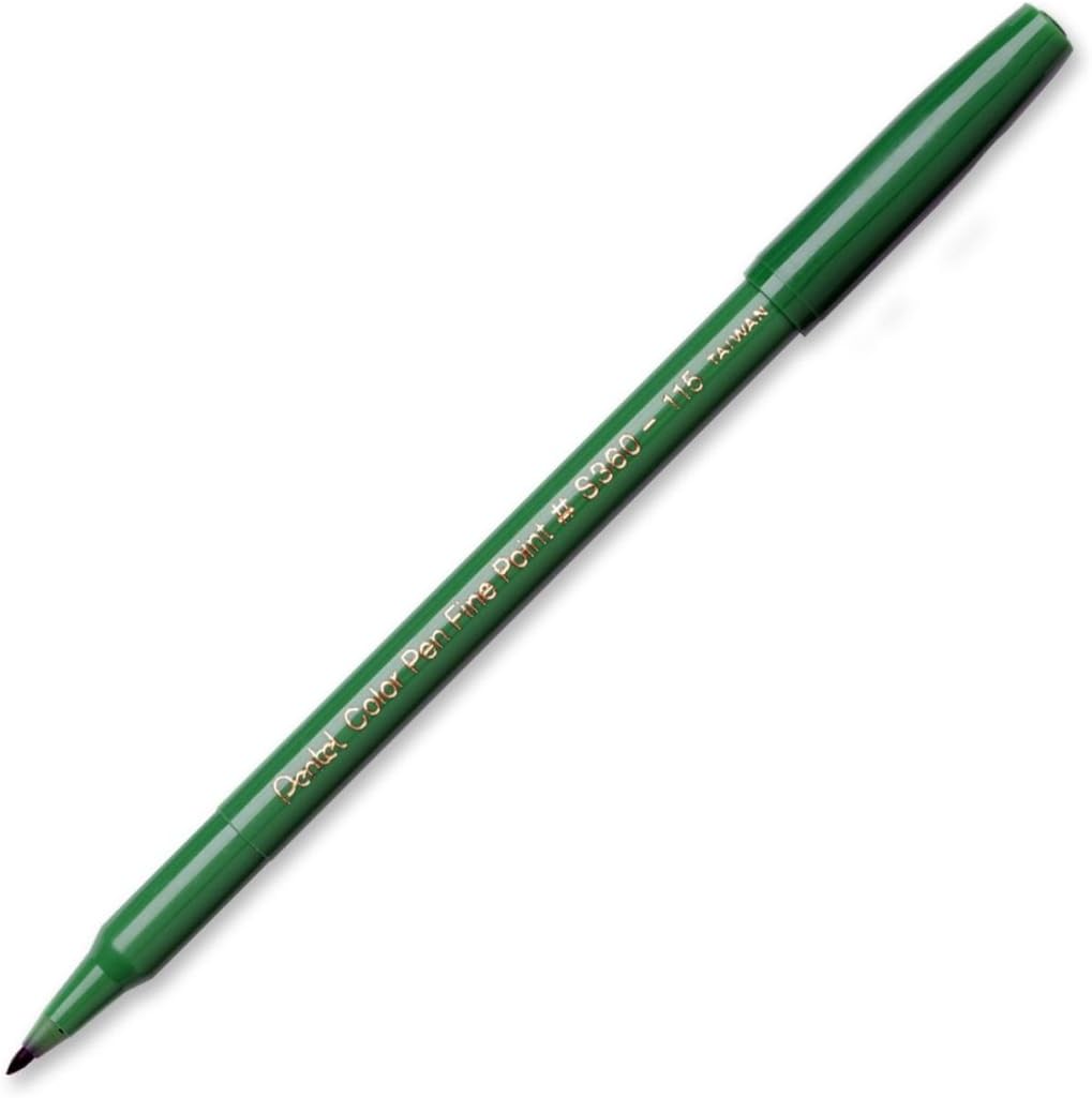 Pentel Color Pen, Fine Pt Olive Green Arts & Crafts 150852