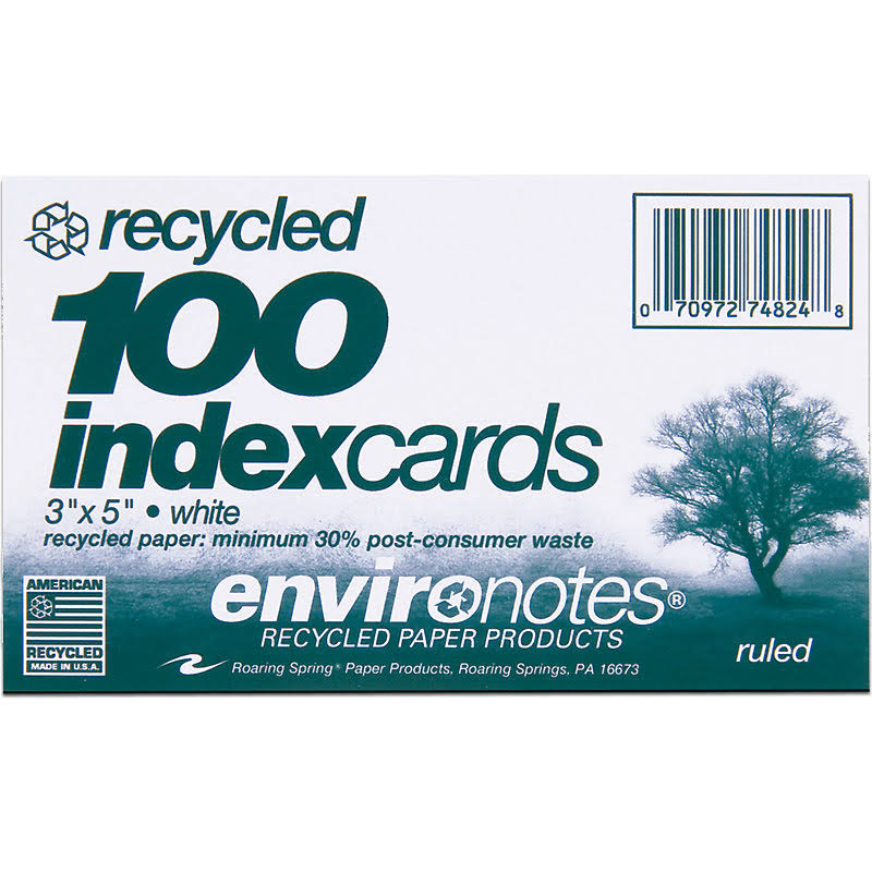 Index Cards 3X5 White Ruled 151178