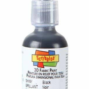SCRIBBLES BLACK #DUN54139 1OZ FABRIC PUFF PAINT Arts & Crafts Jerrol's Supplies