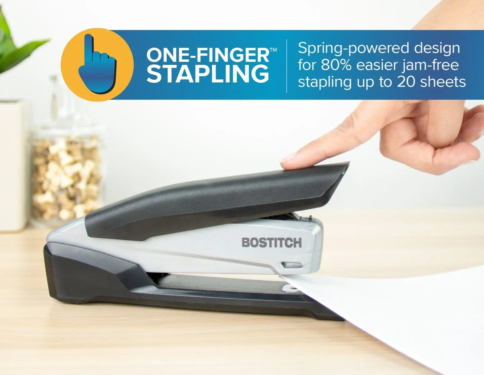 Paperpro® Inpower 20 Desktop Stapler, 20-Sheet Capacity, Gray 152-172_1