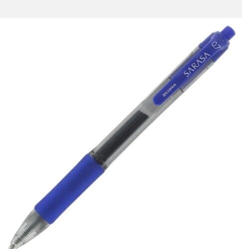 Zebra Sarasa Retractable Gel Ink Pens, Navy Blue Ink, Medium 0.7 Mm 152143