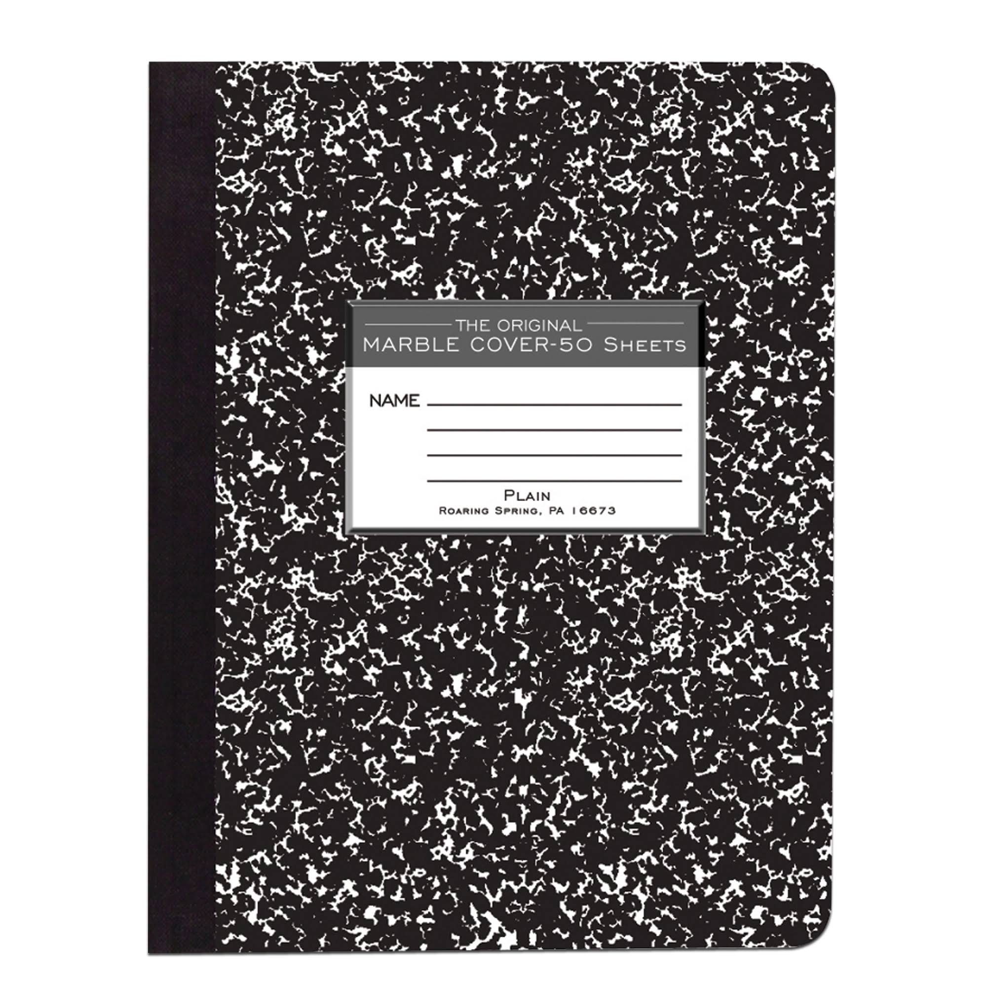 Nb Black Marble 9.75X7.5" Plain Unlined Composition Notebook 152575_1dae908d-4741-4162-9bde-fbd6320d0bc2