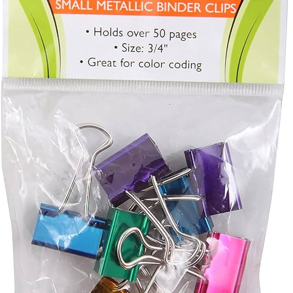 Small Binder Clips 3/4 Inch 8/Pkg-Assorted 152857