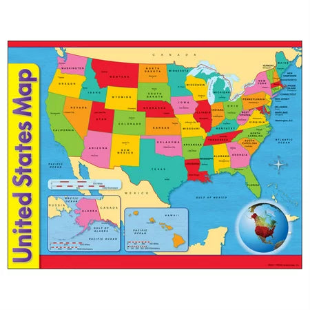 United States Map Learning Chart, 17" X 22" 153330