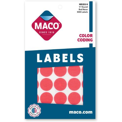 Label M Red Glow Coding Labels Maco 153685