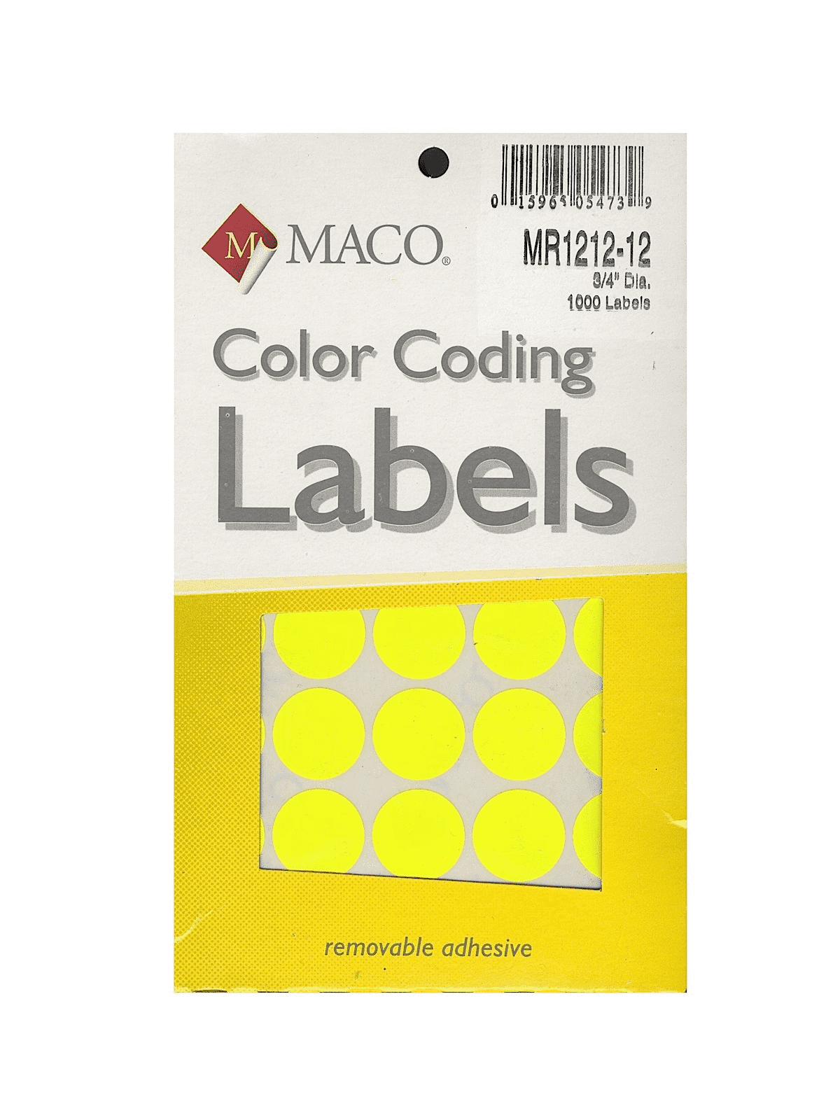 Label M Yellow Glow Labels Round Maco 153689