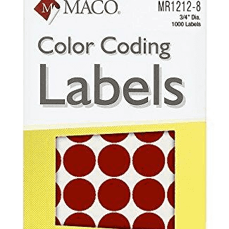 Label M Red Coding Labels Round Maco 153691