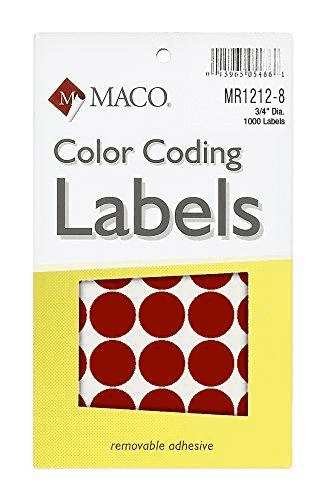 Label M Red Coding Labels Round Maco 153691