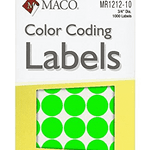 Label M Green Glow Coding Labels Round Maco 153692