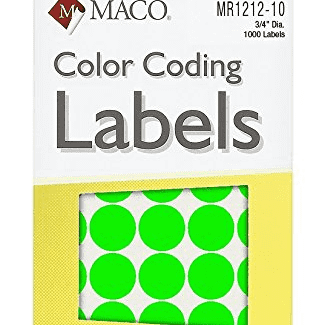 Label M Green Glow Coding Labels Round Maco 153692