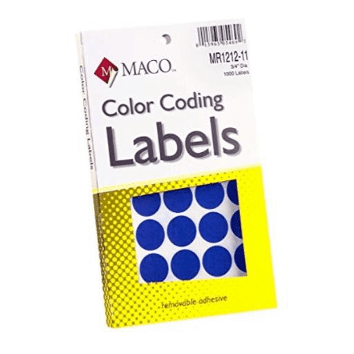Label M Dark Blue Coding Labels Round Maco 153693