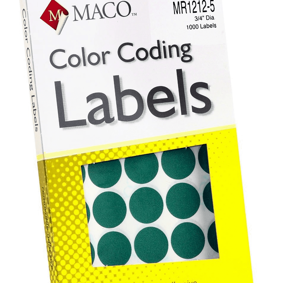 Label M Green Coding Labels Round Maco 153708