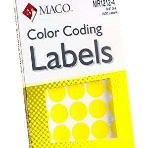 Label M Yellow Coding Labels Round Maco 153712