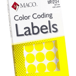 Label M Yellow Coding Labels Round Maco 153712