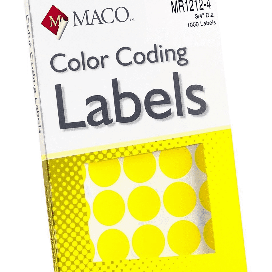 Label M Yellow Coding Labels Round Maco 153712