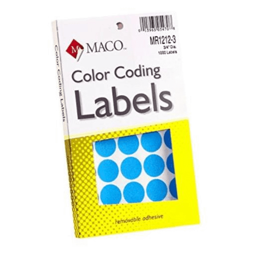 Label M Lt. Blue Coding Labels Round Maco 153718