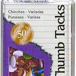 Charles Leonard Thumb Tacks In Reusable Box, Vinyl Coated, 100-Pack, Assorted 154182