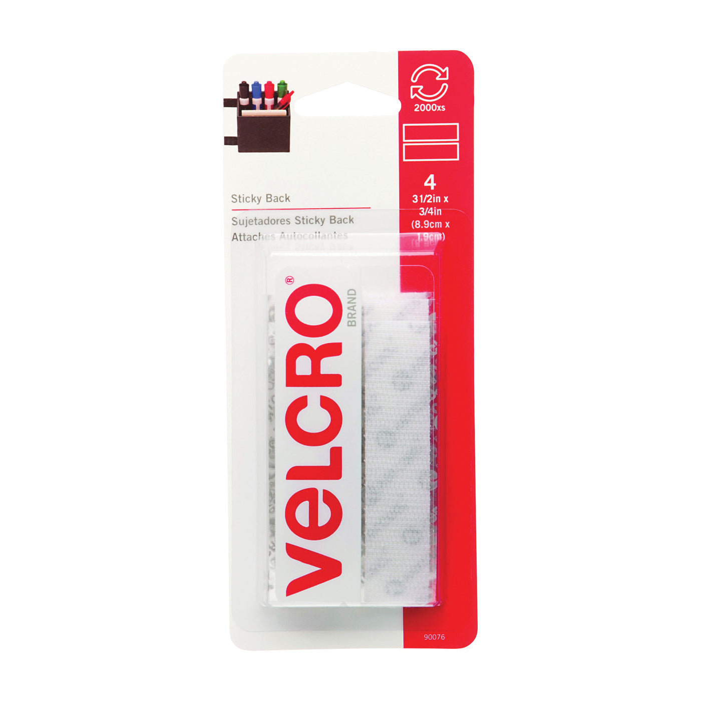 Velcro Sticky Back Strips White 154485