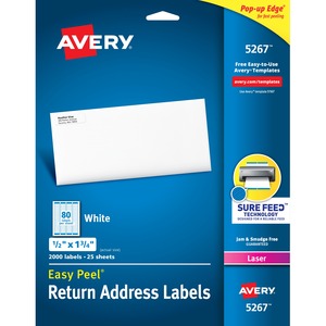 .5X1.75 White Laser Labels 155-607