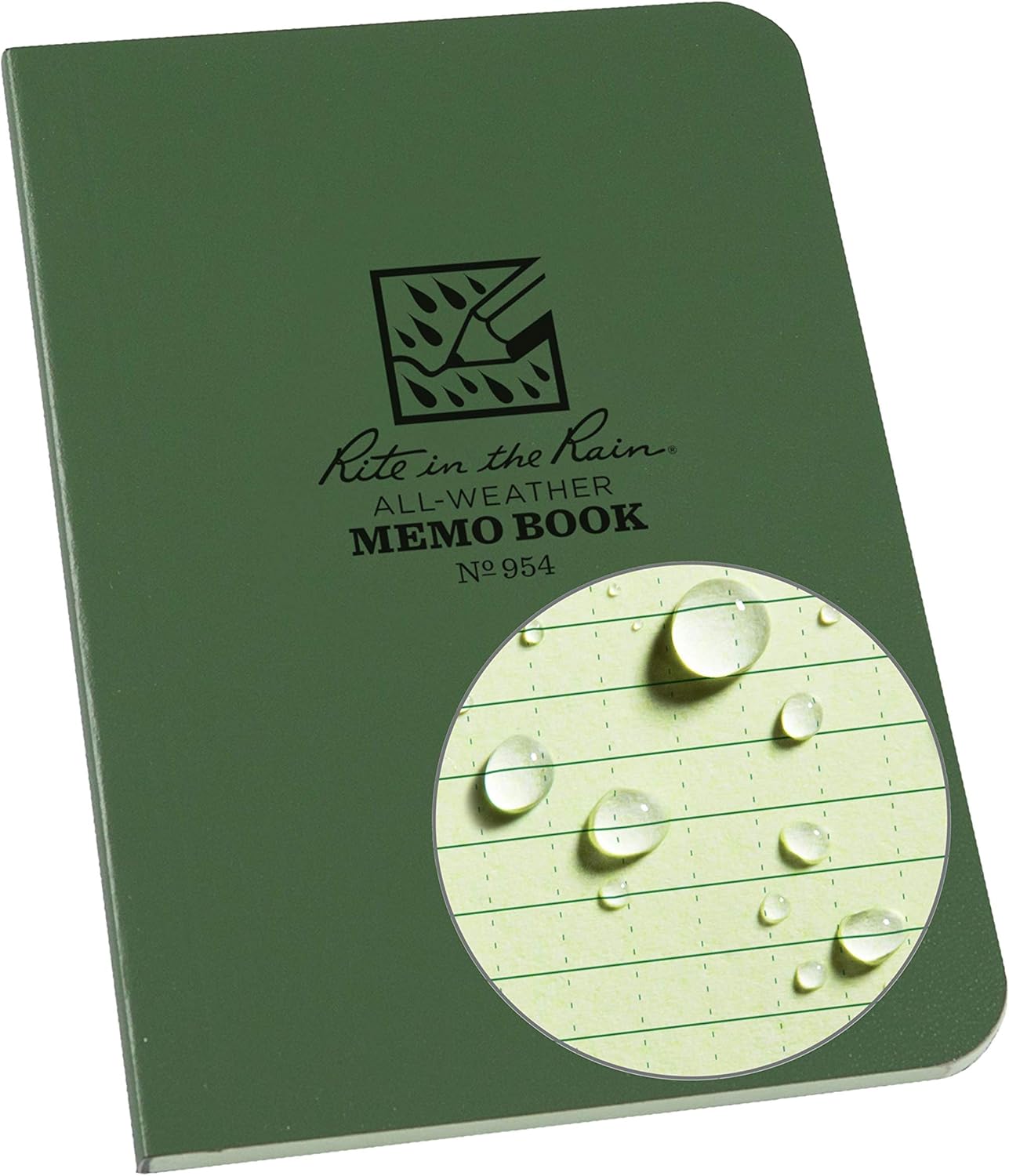 ?Rite In The Rain Weatherproof Soft Cover Pocket Notebook, 3 1/2" X 5", Green 157556