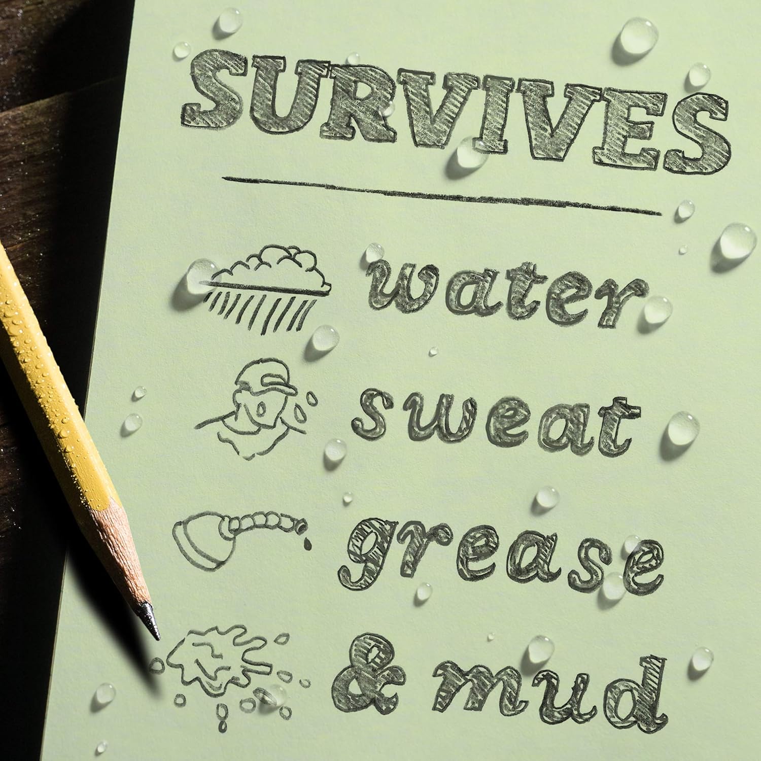 ?Rite In The Rain Weatherproof Soft Cover Pocket Notebook, 3 1/2" X 5", Green 157556_1