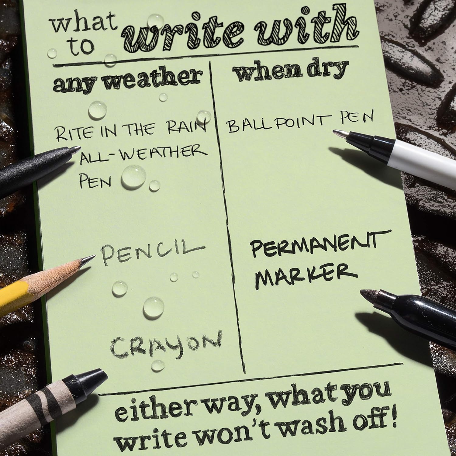 ?Rite In The Rain Weatherproof Soft Cover Pocket Notebook, 3 1/2" X 5", Green 157556_3
