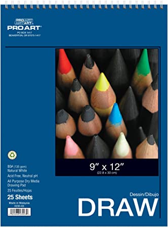 DRAW PAP 9X12 DRAWING PRO ART 80# Arts & Crafts Jerrol's Supplies