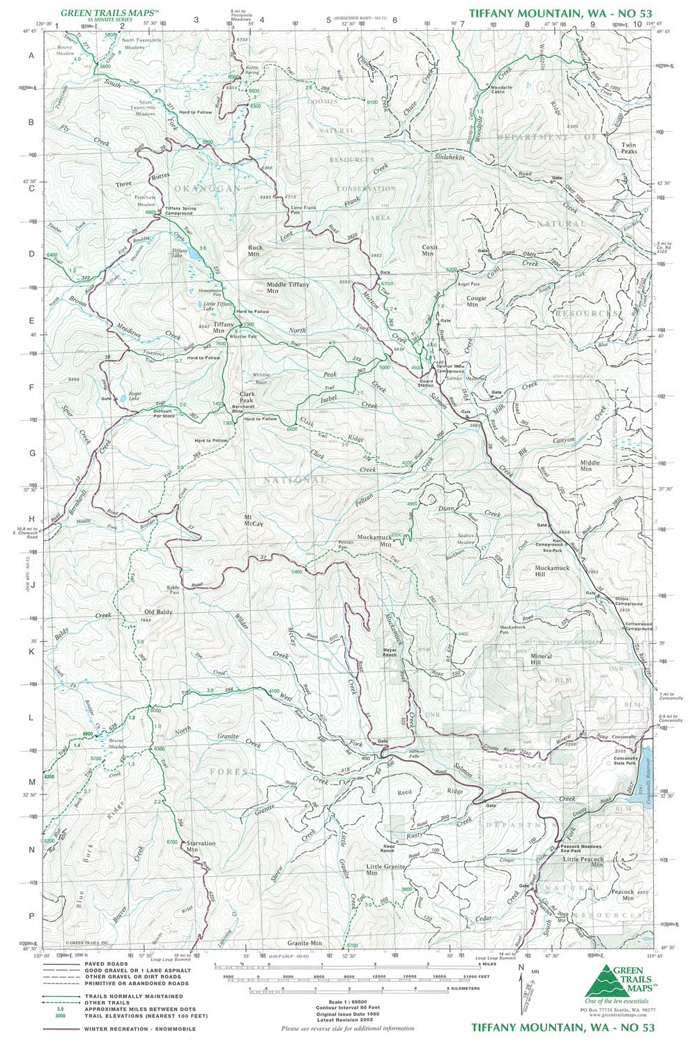 Gt Tiffany Mountain, Wa, 53 Green Trails Map 159368_e9fa42d1-52c3-44d9-bd89-e421fa32d5b3