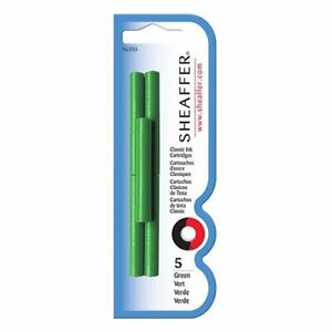 Green Sheaffer Skrip Specially Formulated Ink Cartridges 5 Pk Blister Card 159386