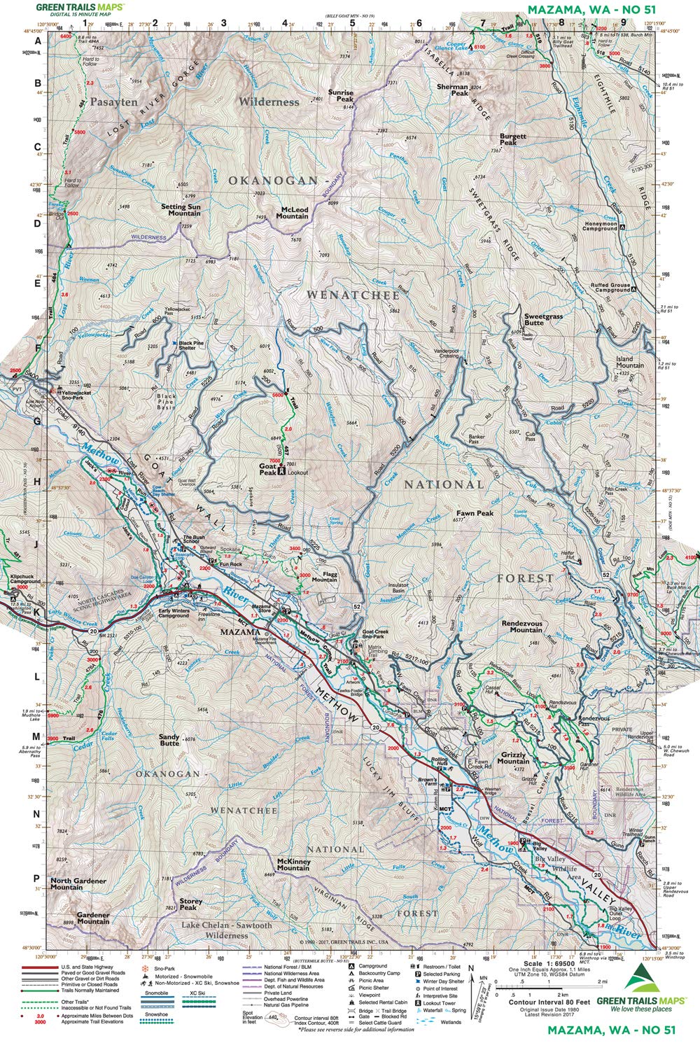 Gt Mazama, Wa 51 Green Trails Map 159409_1389575f-19e7-49fa-bc78-fe25919a59d7