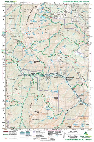 Gt Chiwaukum Mountains, Wa 177 Green Trails Map 159459