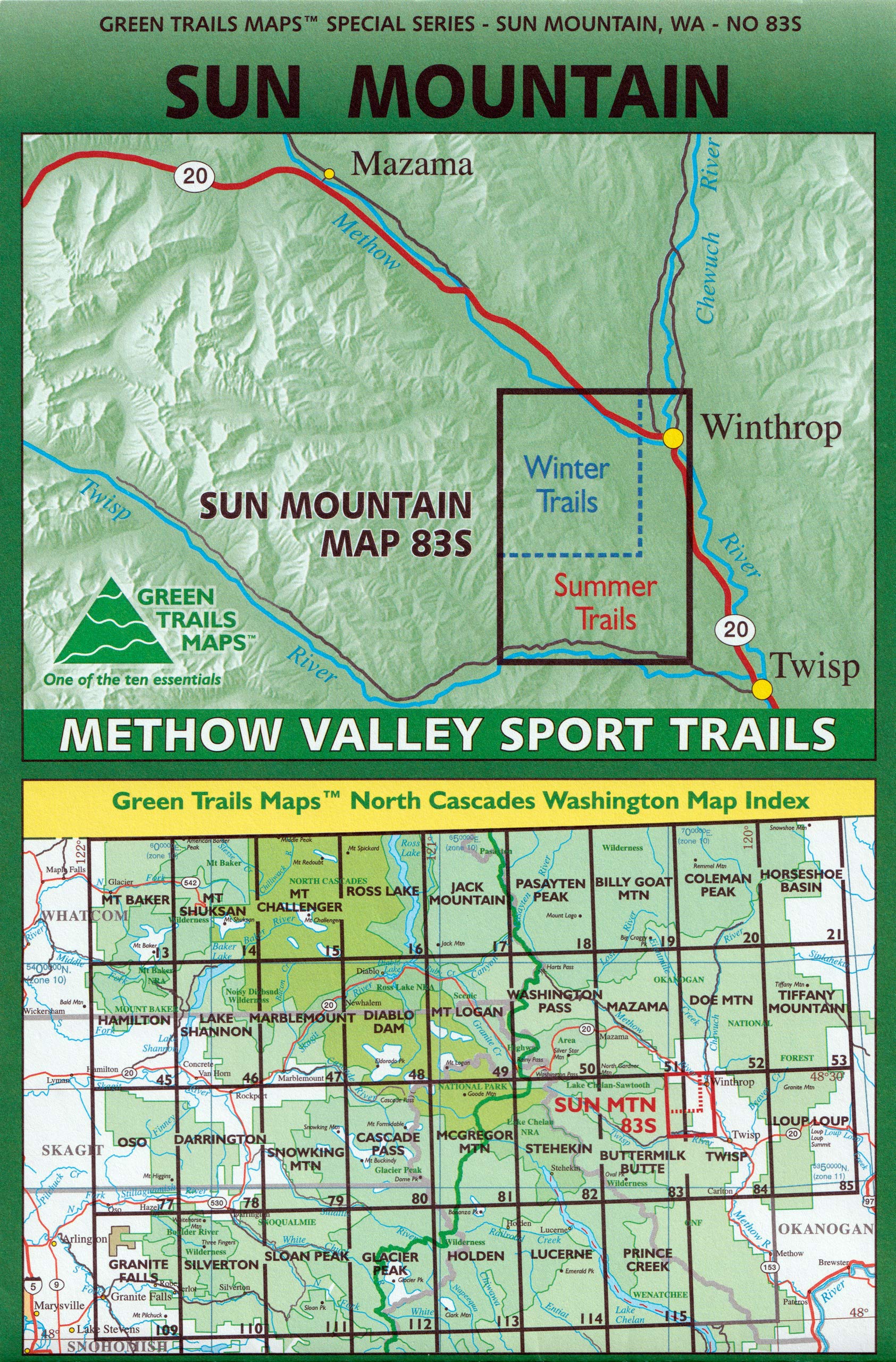 Gt Sun Mountain/Methow Map 83S Green Trails Map 159466_830c4c06-a854-4bfb-8d40-7ec66b033d82