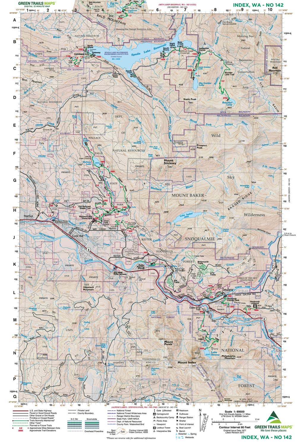 Gt Index, Wa 142 Green Trails Map 159473_7fc75262-2886-4dcb-b2fa-adf0063b777f