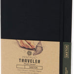 Pentalic 6" X 8" Pocket Sketchbook Traveler Journal, 160 Pages, Black 160285