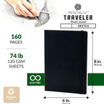 Pentalic 6" X 8" Pocket Sketchbook Traveler Journal, 160 Pages, Black 160285_2