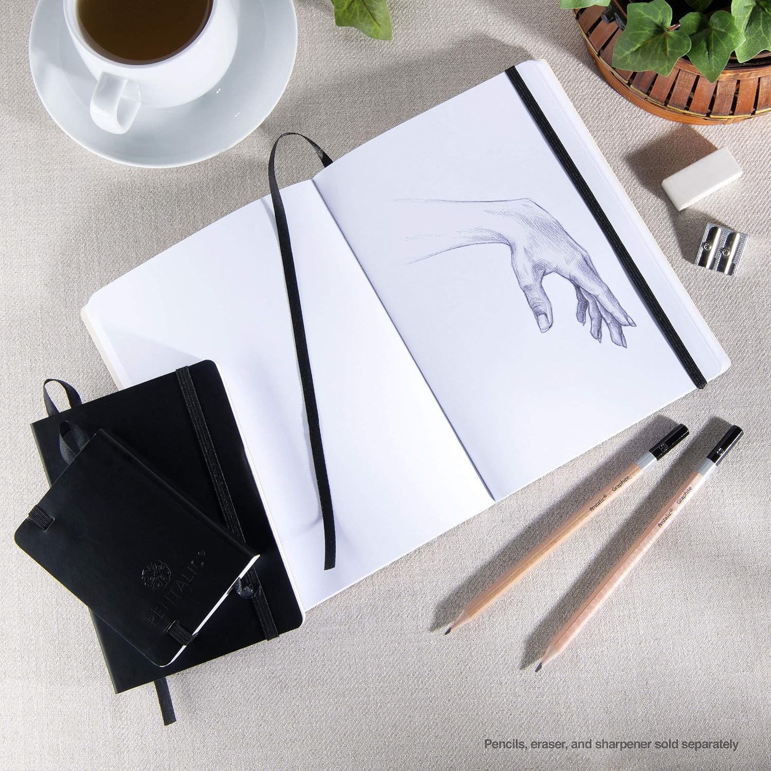 Pentalic 6" X 8" Pocket Sketchbook Traveler Journal, 160 Pages, Black 160285_4