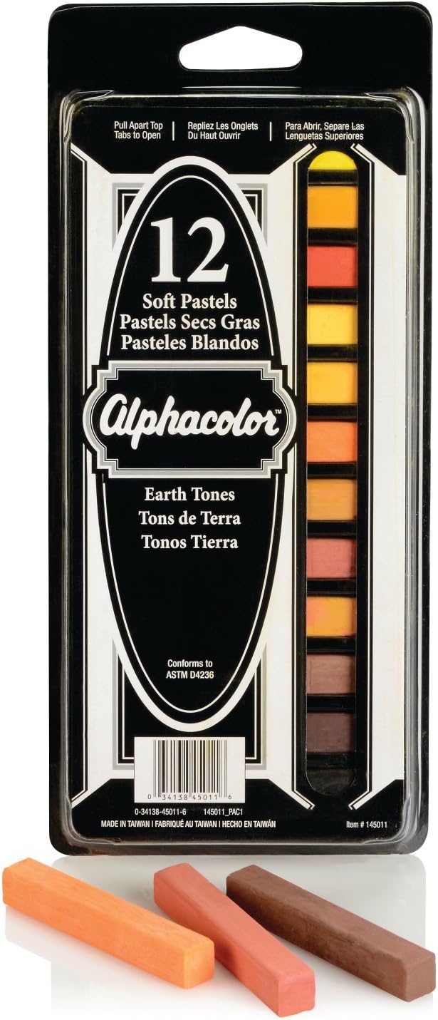 Derwent Alphacolor Soft Square Pastels, Earth Tones, 12 Pastels Per Set 162069_fbf7f5ac-2eb2-474b-9999-c8eba737f453
