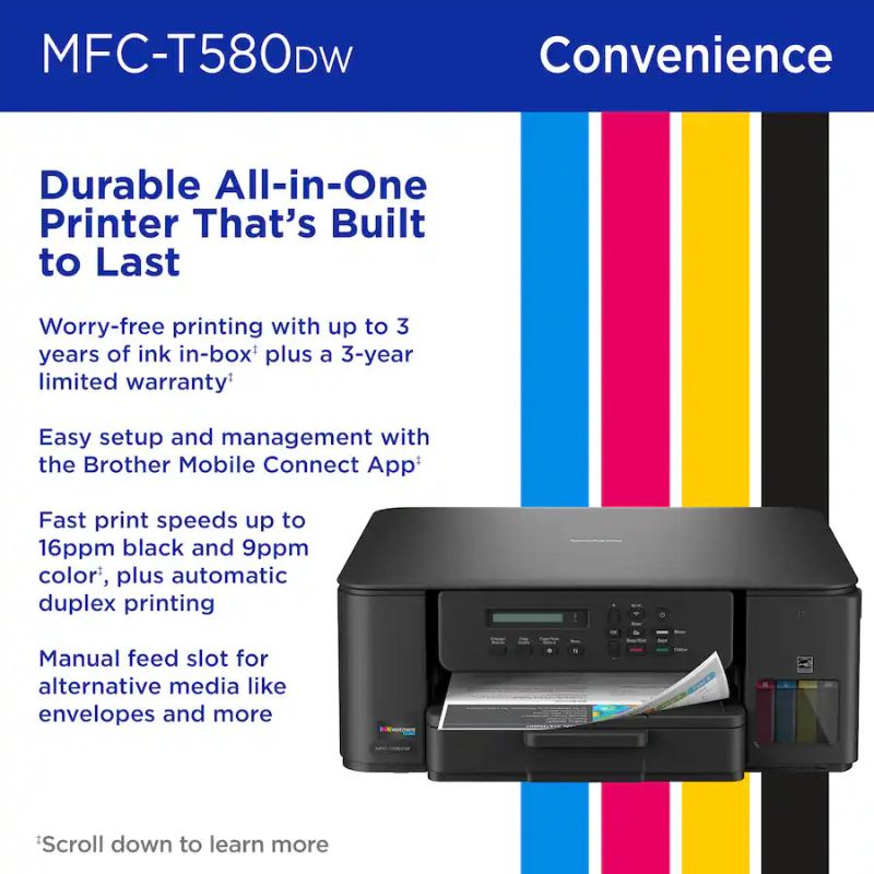 Brother - Inkvestment Tank 580 Wireless All-In-One Supertank Inkjet Printer 40 164-306_4