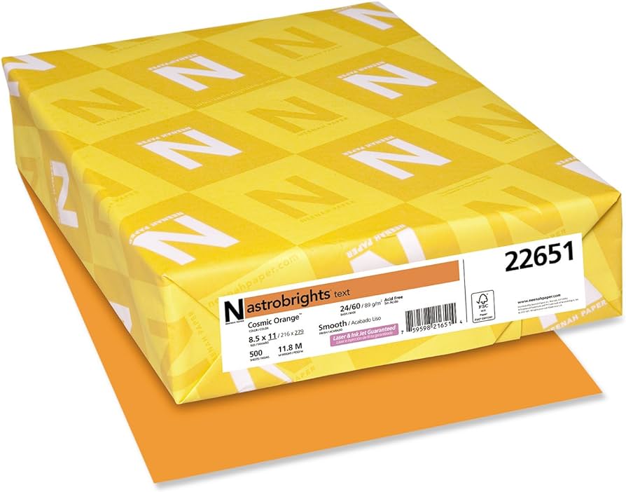 22651 COSMIC ORANGE 24/60# PAPER Jerrol's Supplies