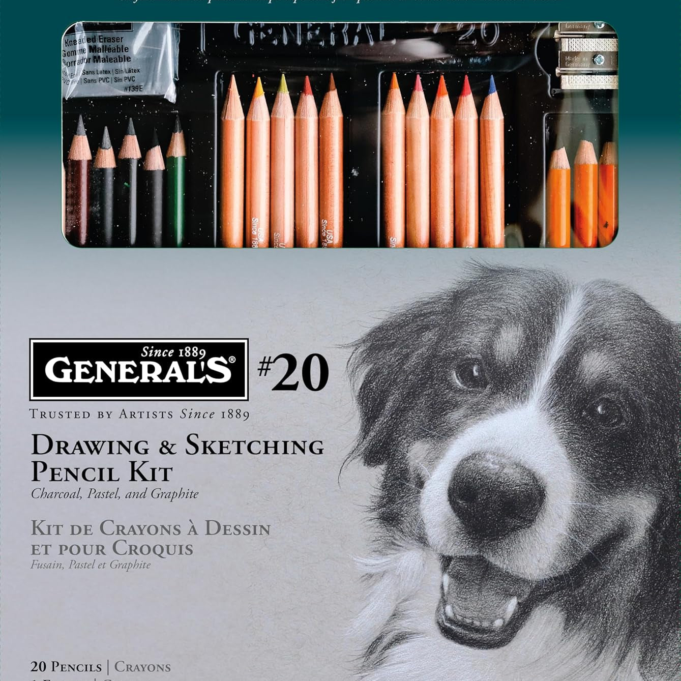 General Pencil 20Gp General's Classic Sketching And Drawing Kit Arts & Crafts 166645_bc21f167-8373-4af6-90bd-d55985ba6942