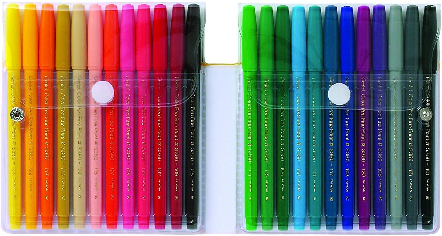 Pentel Color Marker Set, Fine Fiber Tip, Assorted Colors, Set Of 24 Arts & Crafts 167164_1