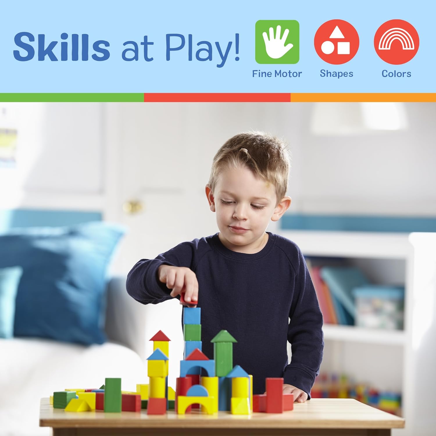 M&D 100 WOOD BLOCKS SET #481 MELISSA & DOUG (EE) Jerrol's Supplies